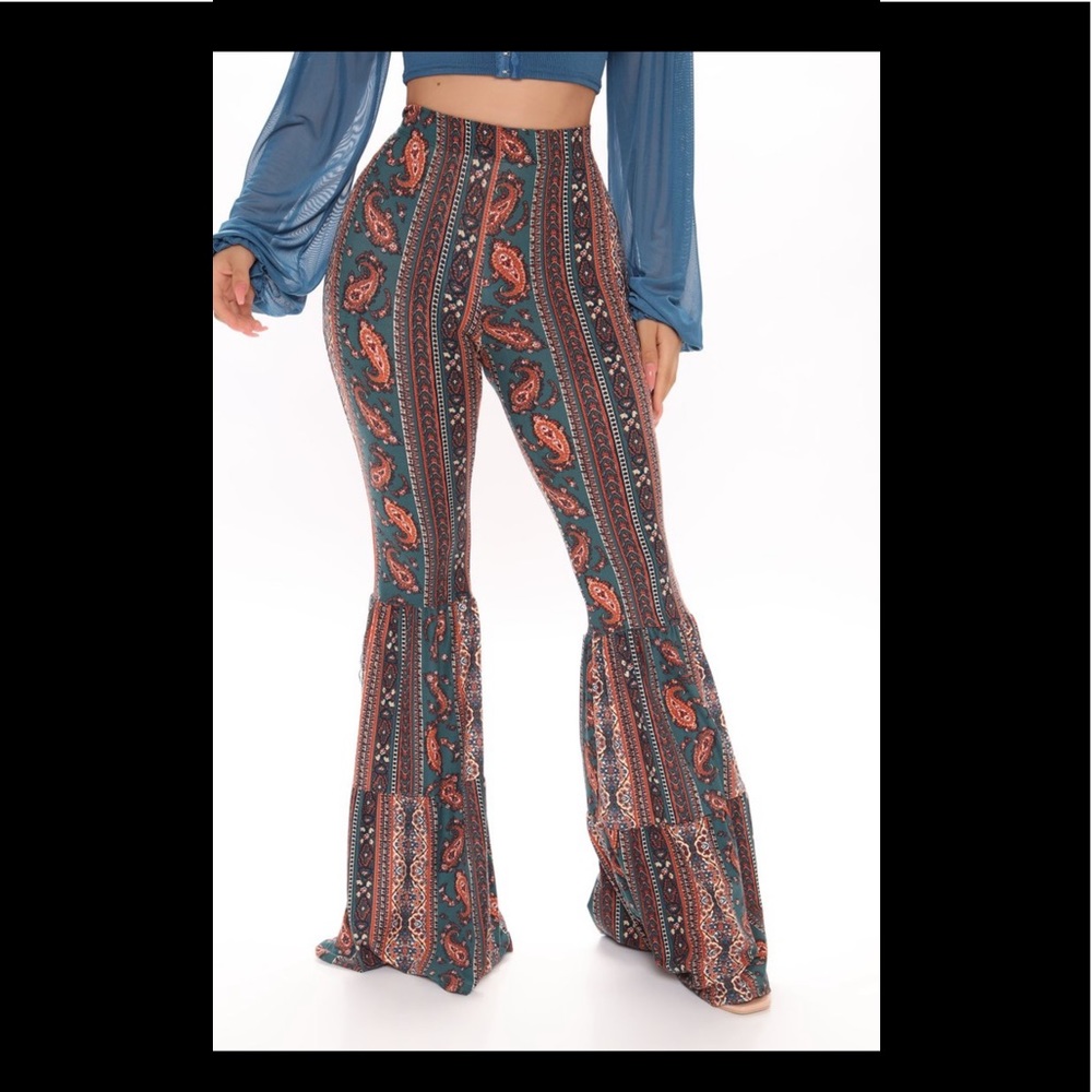 Harper Flare Pants - Teal Combo
